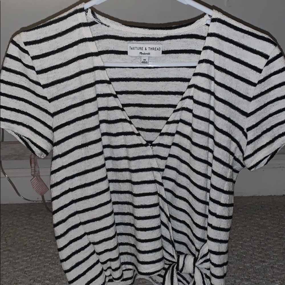 Madewell texture & thread wrap top in stripe